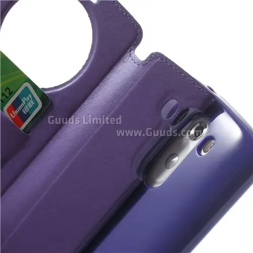 Roar Korea Noble Quick Circle Leather Flip Cover for LG G3 D850 D855 LS990 - Purple