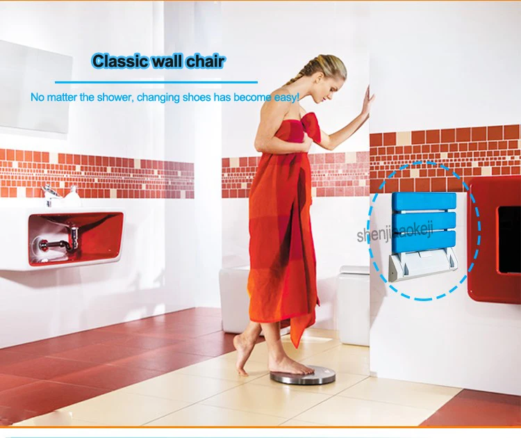 Description Picture 5 of itemShower Seat Bath stool Wall Mounted Chair Toilet Aluminum Folding Shower Chair Bathroom wall chair Home changing shoe bench