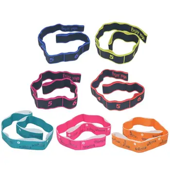 

8 Grid Yoga Stretch Belts Digital Position Elastic Fitness Band Sport Yoga Stretch Strap D-Ring Belt Gym Waist Leg Fitness