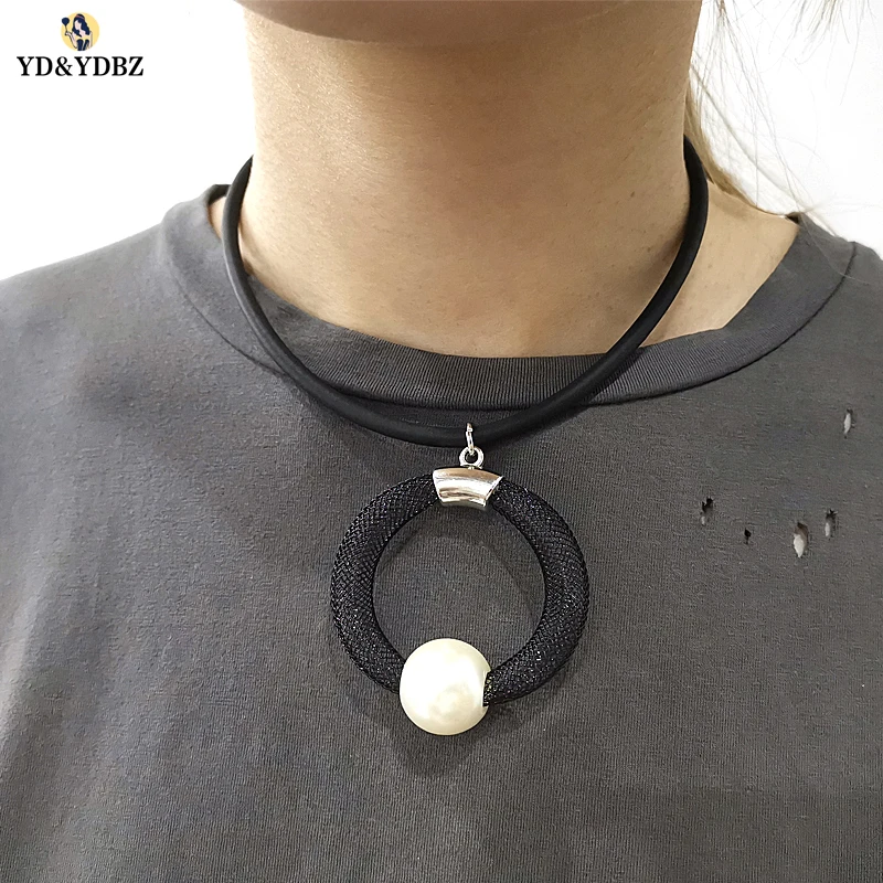 

YD&YDBZ New Handmade Round Pendant Ladies Choker Clothing Accessories Pearl Necklace Fashion Girl Party Items