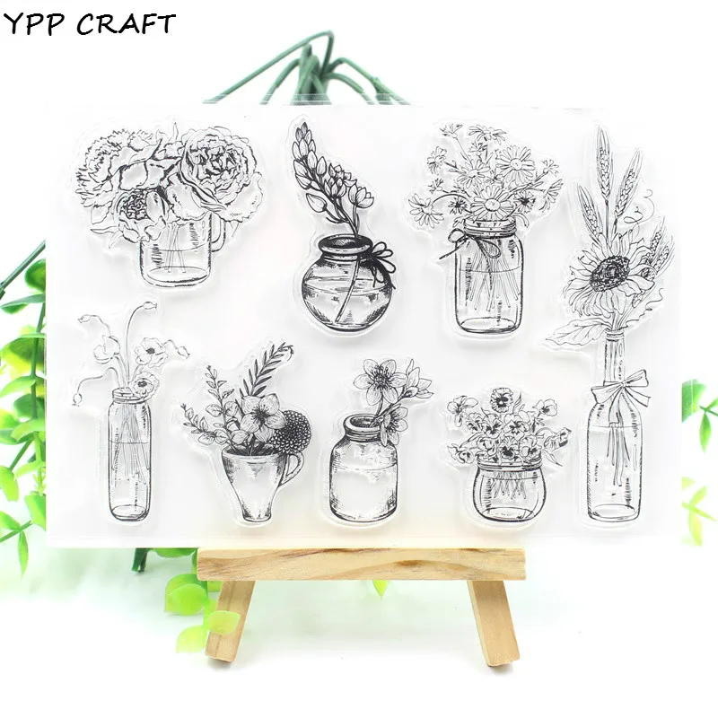 

YPP CRAFT Flower Pot Transparent Clear Silicone Stamps for DIY Scrapbooking/Card Making/Kids Christmas Decoration Supplies 151