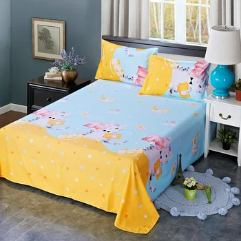 

Super Soft Striped kids Bed Sheet Print Floral -Hypoallergenic Wrinkle Resistant - Twin King Size for Boys Children 1PC Only