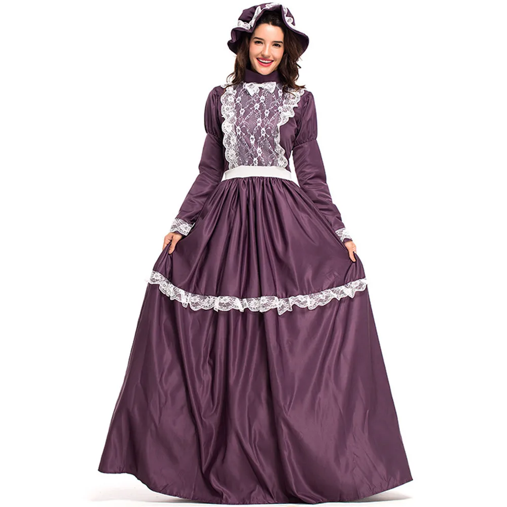Purple Victorian Maiden Dress Civil War Ball Gown Renaissance Medieval