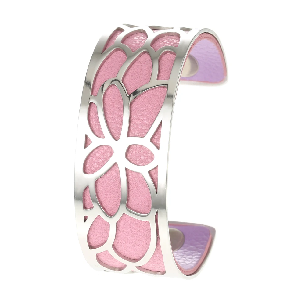 Legenstar, браслеты для женщин, Круглый браслет из нержавеющей стали, браслеты-манжеты и браслеты, Bijoux Manchette Femme, браслет Argent Pulseiras - Окраска металла: purple pink