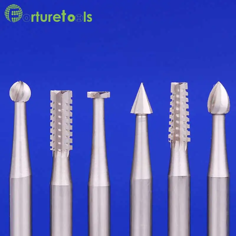 6pcs wood jade carving tools Router Bits dremel Rotary hand tools for jewelry engraving Shank dia 2.35mm TZ58