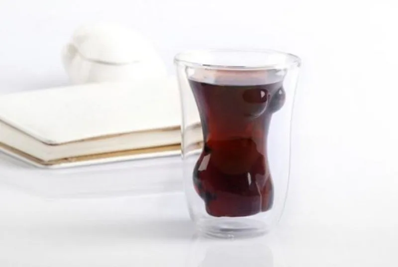 Novelty Heat-resistant Sexy Lady Double Wall Glass Cup Coffee Wine Whiskey Transparent Double Wall Glass Tea Cup9