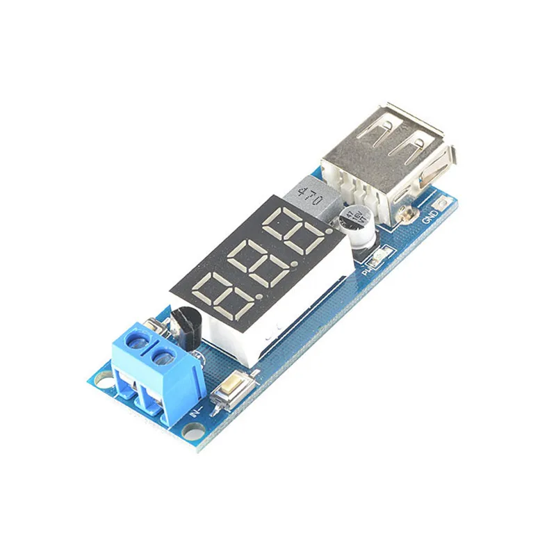 DC 4 5-40 V до 5V 2A USB зарядное устройство LED понижающий преобразователь вольтметр