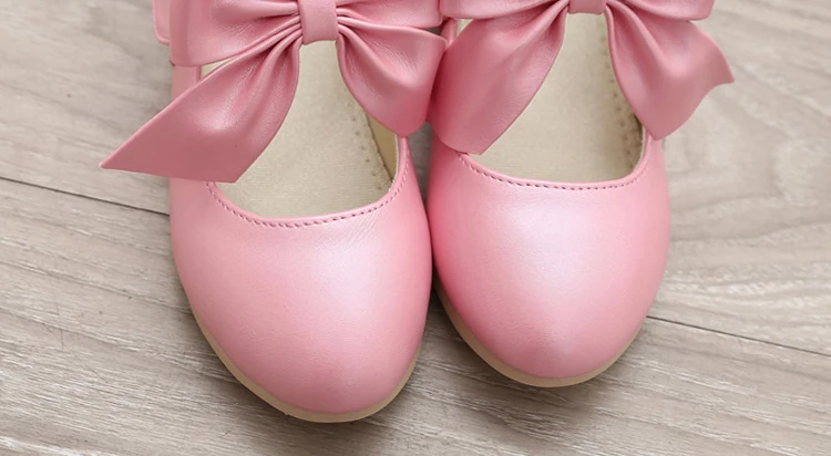 Smgslib обувь для девочек новые кожаные принцессы Детская школьная одежда свадебные туфли мода бантом на лето и весну Плоские Дети Выходные