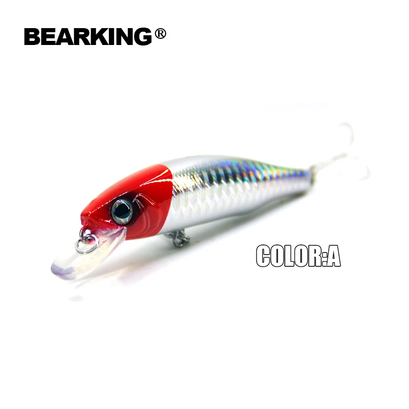 Bearking 5 шт. гольян рыболовная приманка лазерная жесткая искусственная с 3d глазами 8