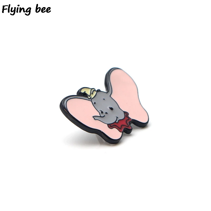 Flyingbee Dumbo милые эмалированные шпильки для брошей Значки для джинсовой блузки Очаровательные Детские Заколки ювелирные аксессуары X0156