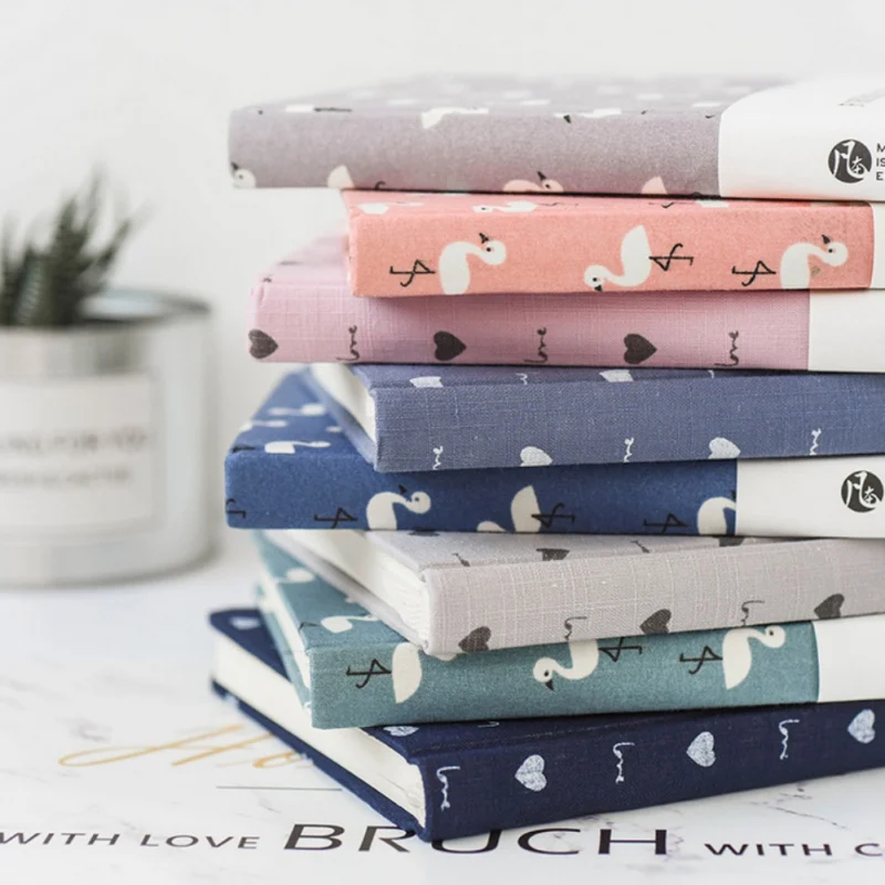 

A5 Creative Cartoon Flamingos Pattern cloth hardcover notebook blank box notepad painting graffiti DIY hand book stationery