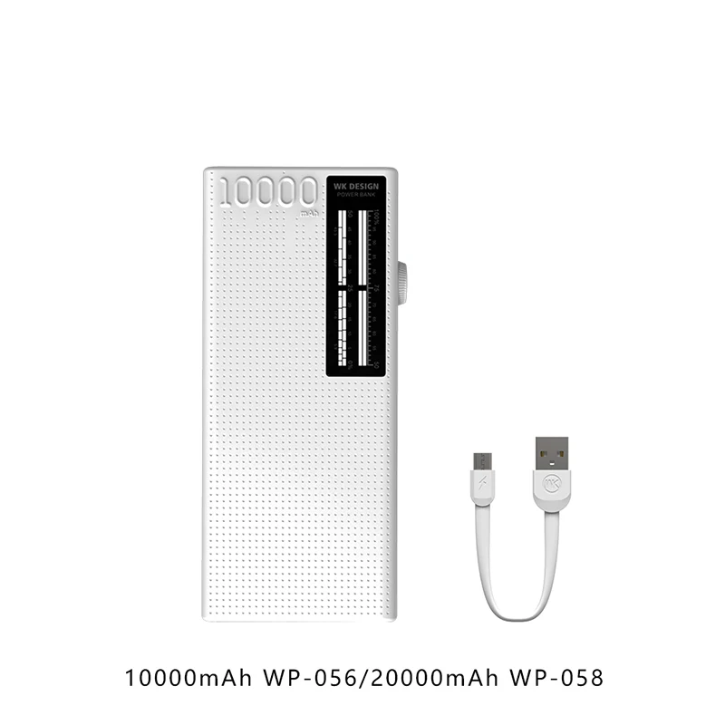 Remax WK power Bank 20000 мАч Внешнее зарядное устройство с четырьмя USB ЖК-фонарик Портативный повербанк для мобильных телефонов iphone - Цвет: White 10000 mAh