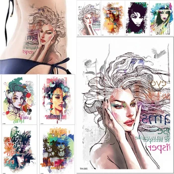 

Trendy Body Art flower arm shoulder Back Temporary tattoo colorful Modern women flowers design cool Tattoo Sticker DIY Makeup