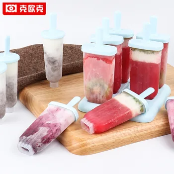 

KEOUKE 6Pcs Ice Cream Tools PP Rectangle Star Round Shaped Popsicle Molds Reusable DIY Ice Cream Molds Kitchen Tools