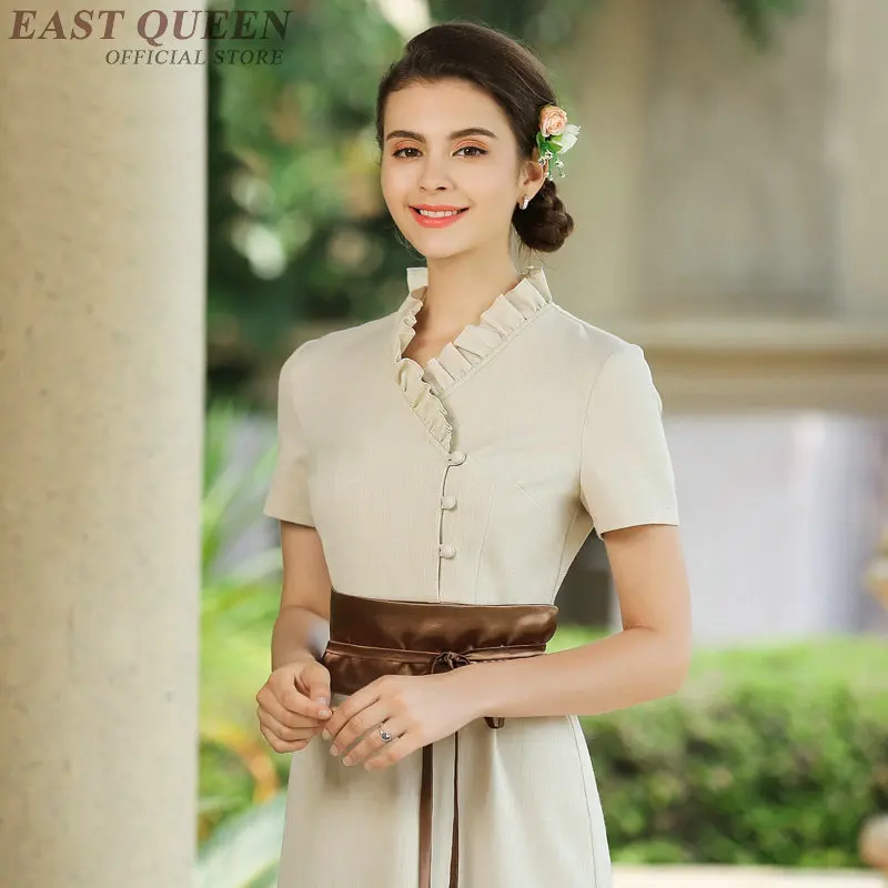 

Spa thai massage beautician uniform beauty salon beautiful waitress beautiful clinical uniforms woman medical dress gowns DD1069