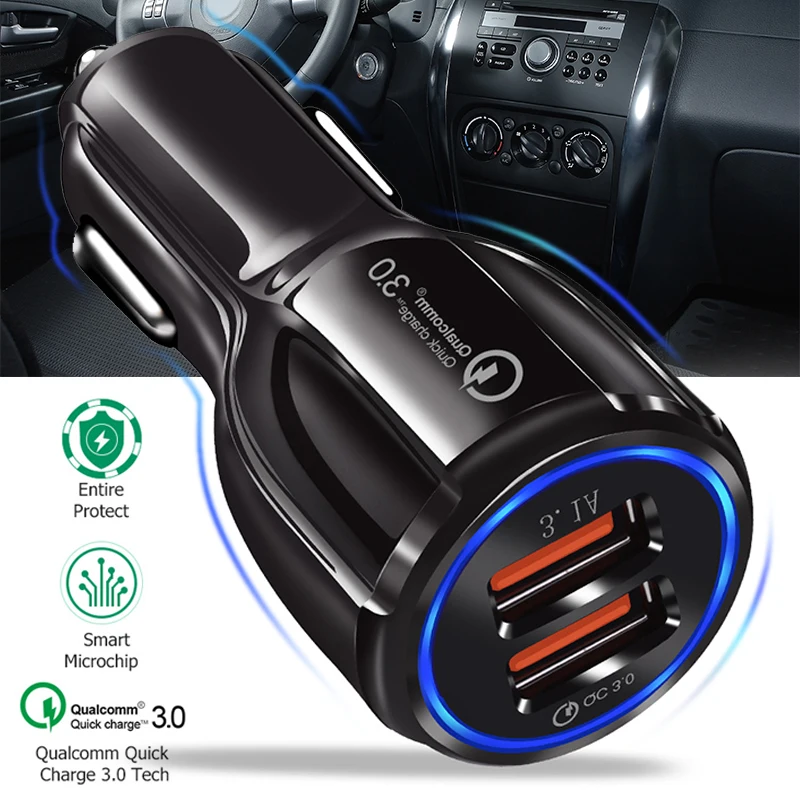 VicTsing Car Charger Quick Charge 3.0 30W Dual USB Ports 3.1A Car Adapter Quick Charger for iPhone for XIAOMI Cigarette Lighter  (11)