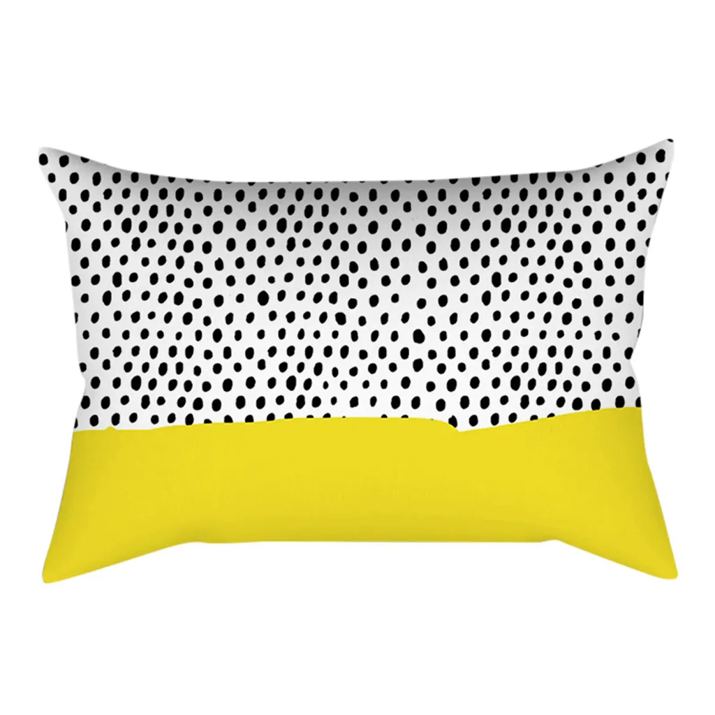 Желтый серый геометрический чехол для подушки домашний декор бархатное покрытие для подушки 30x50 см Декоративные шевронные подушки Чехол Pillowsham 4L