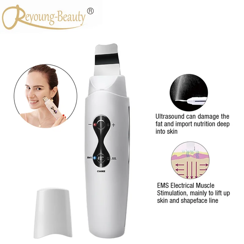 

Portable Ultrasonic Ion EMS Facial Beauty Skin Pores Cleanser Skin Lifting Firming Face Cleaner Skin scrubber peelling machine
