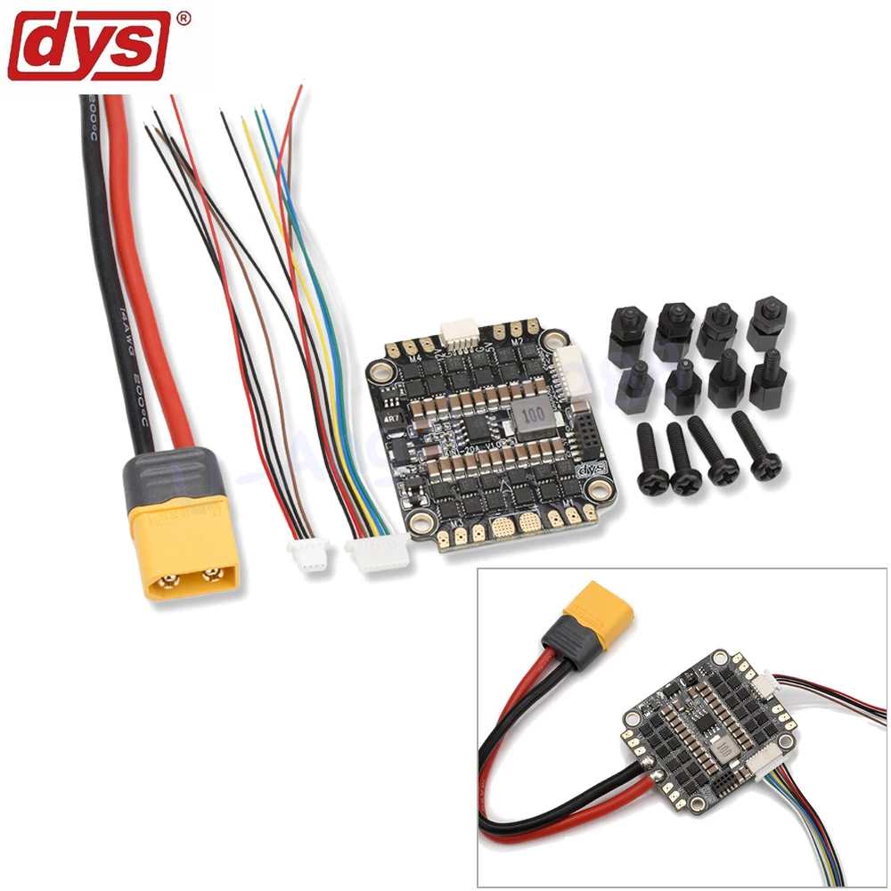 

DYS F20A 20amp 4 in 1 BLHeli_S ESC 2-4S BB2 BEC 5V/12V 3A Dshot600 Oneshot125 Oneshot42 Multishot For RC Model