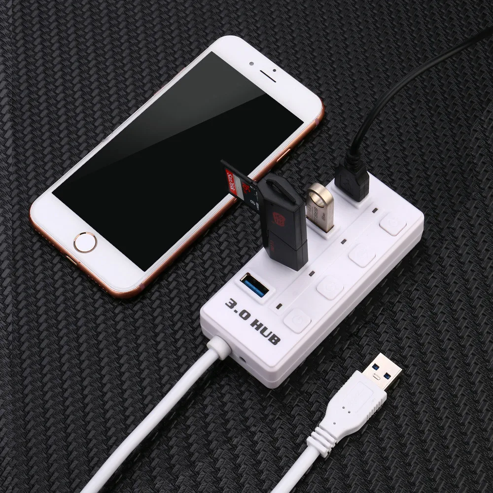 OMESHIN 4-портовый независимый переключатель USB адаптер со сверхвысоким Скорость USB 3,0 концентратор, подходит для ПК Тетрадь компьютеры
