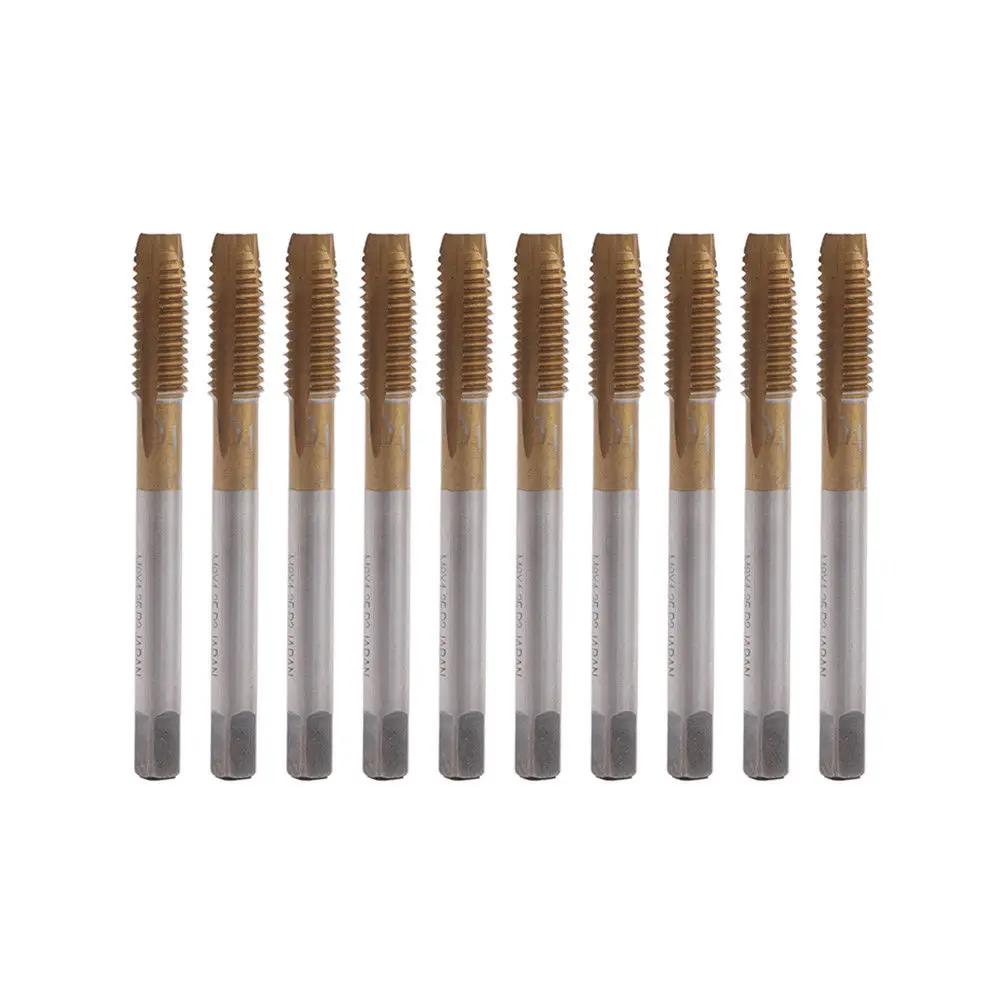 

Titanium Coated Spiral Point Tap Straight Flute Metric Right Thread Drill M8 10x