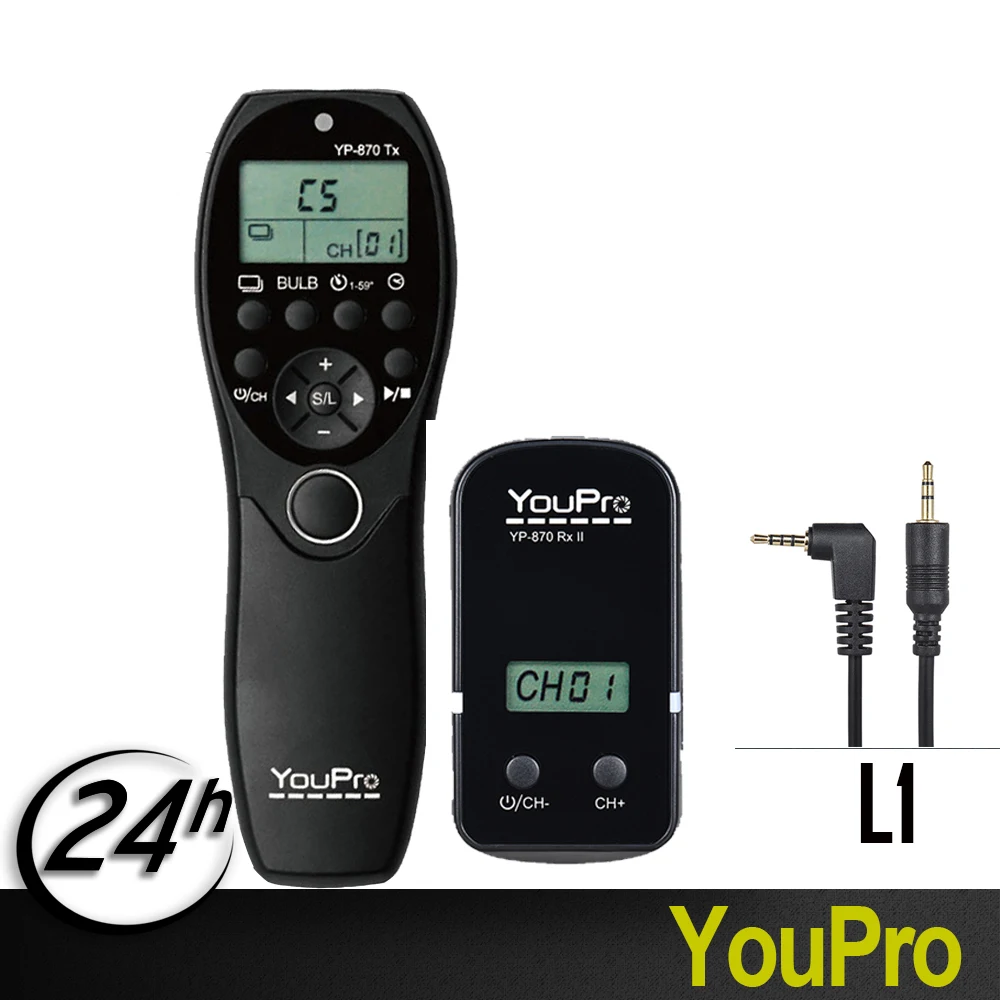 

YouPro YP-870 II L1 2.4G Wireless Remote Control for Panasonic DMC-FZ50 DMC-FZ30 LC-1 L10 G3 GF1 GH5 GX1 GX8 GX7 DSLR Camera