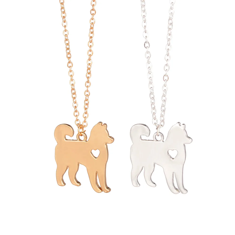 Zlato a stříbro 1ks Husky náhrdelník sibiřský Aljašský malamut Akita Vlastní náhrdelník pro psy plemeno Památník Dárky Family Pet pro milovníky  t