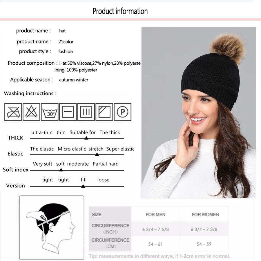 Girita-Women's- Winter- knit- hat- Skullies- Beanies- fleece- lined- Hats- crochet- Pompon- Fur- Female- Warm- Caps (2)