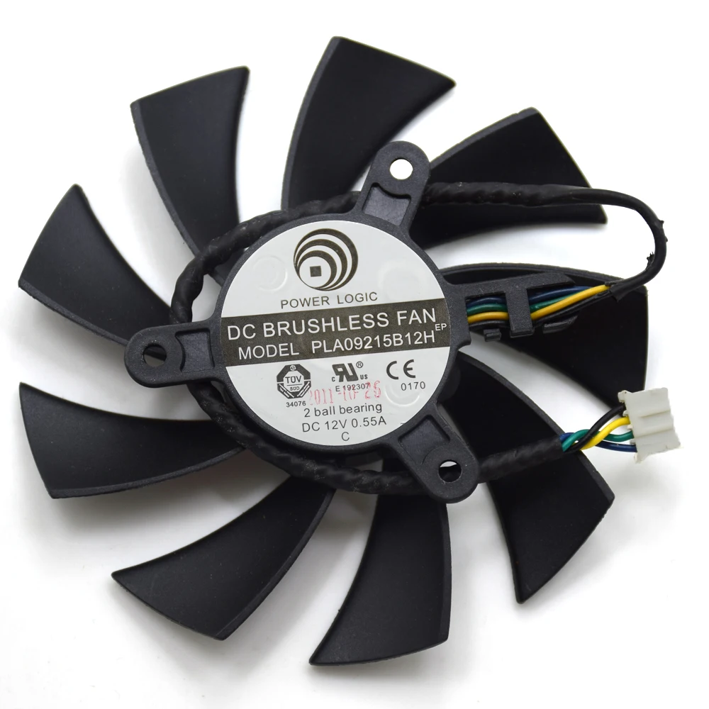 

YTTL 87mm(34.25") 4pin PWM 2 Ball Bearing GPU VGA Video Card Cooling Fan MSI PLA09215B12H