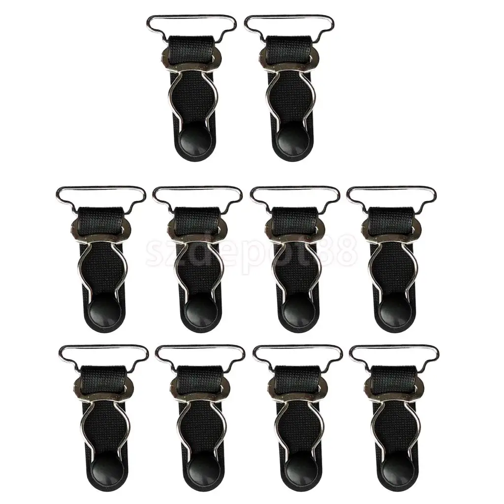 20/set Black Women Garter Belt Straps Grips Stocking Suspenders Clip 20/26mm