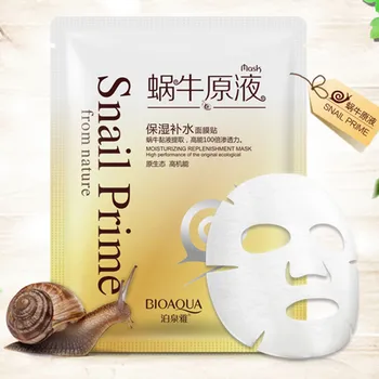 

BIOAQUA Snail Facial Mask Moisturizing Face Mask Whitening Oil Control Shrink Pores Skin Cares with free shipping
