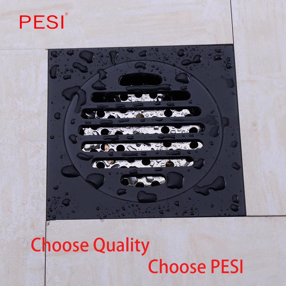 4 inch/10mm Square Odor resistant Floor Drain Cover Rectangle Brass Shower Floor Grate Drain