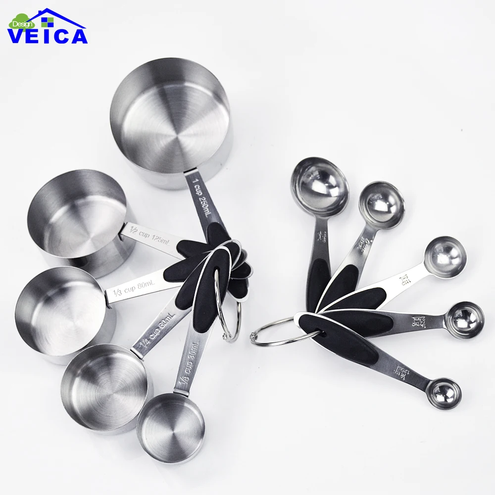 10pcs set Premium Stainless Steel Measuring Cups and Spoons Stackable Set for Kitchen Cooking Baking