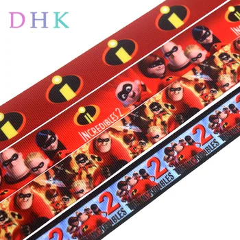 

DHK 5yards incredibles super hero printed grosgrain Ribbon Accessory hairbow headwear decoration Wholesale OEM DIY C1555