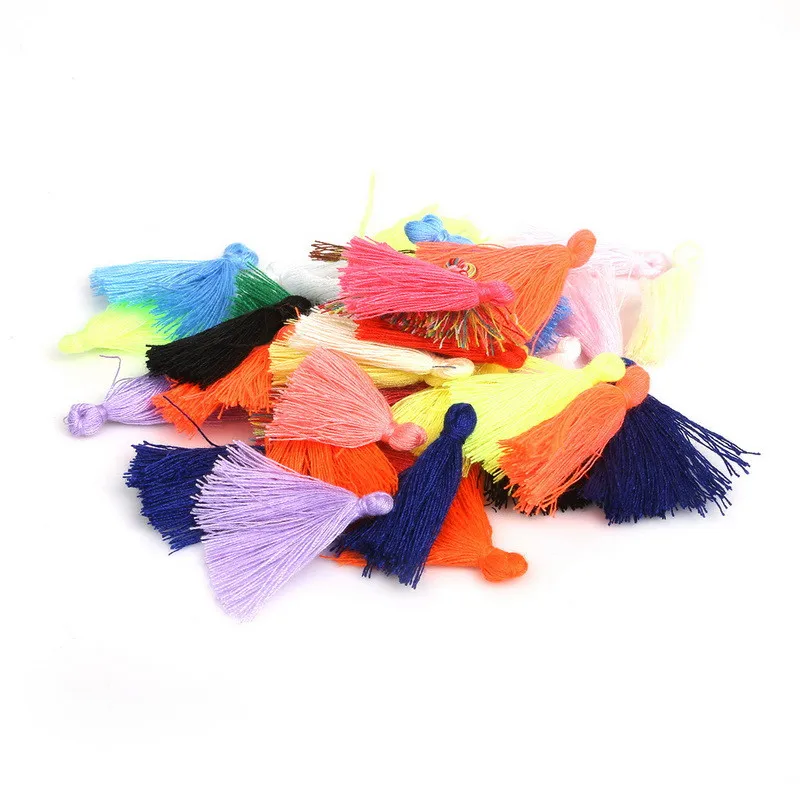

50pcs 27mm Mini Cotton Thread Fabric Tassel DIY Pendant Jewelry Bracelet Key Making Fringe Trim Craft Tassels Sewing Accessories