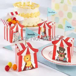 Новое прибытие + Baby Shower сувениры "Big Top" цирк конфеты небольшая коробка для конфет ребенок пользу окно + 100 Чоп/Лот + бесплатная доставка