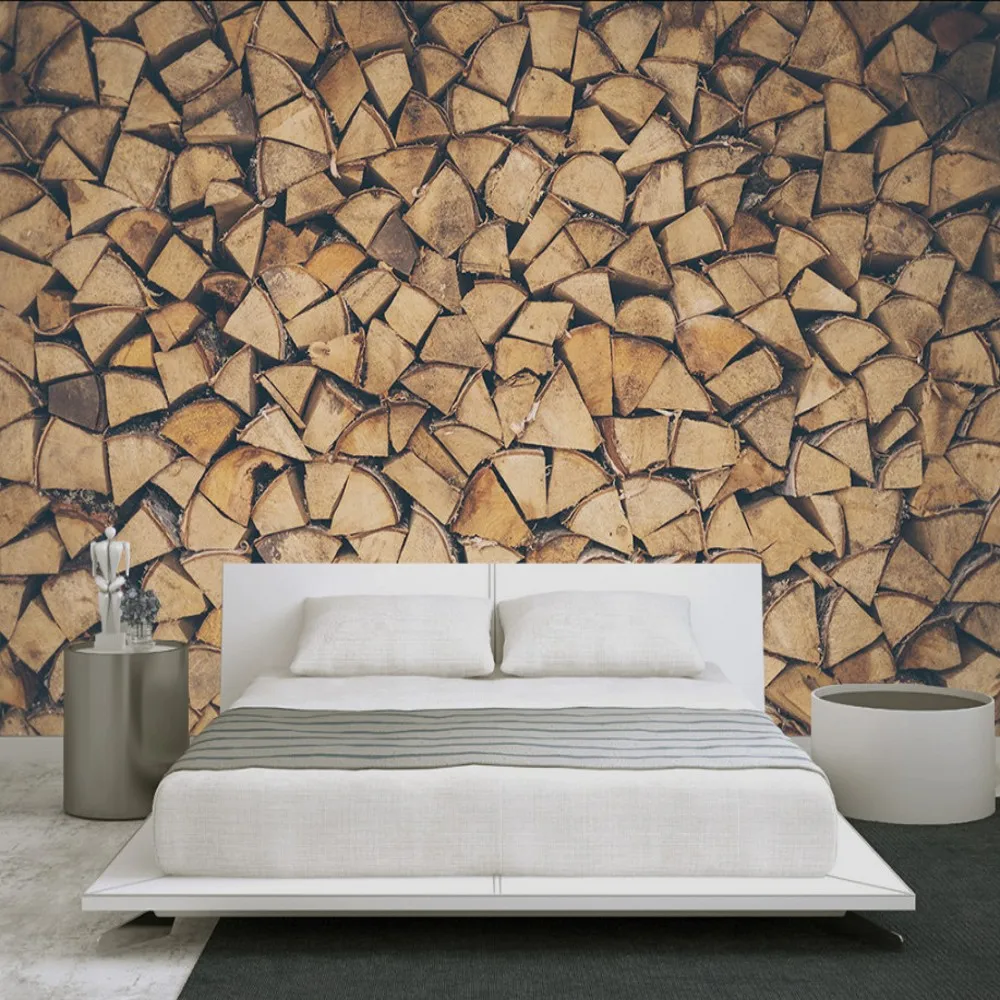 

Free Shipping Custom 3d Wood Decoration Background Wallpaper Log Sofa Tv Backdrop Wall Mural Wood Grain Wallpaper Country Style