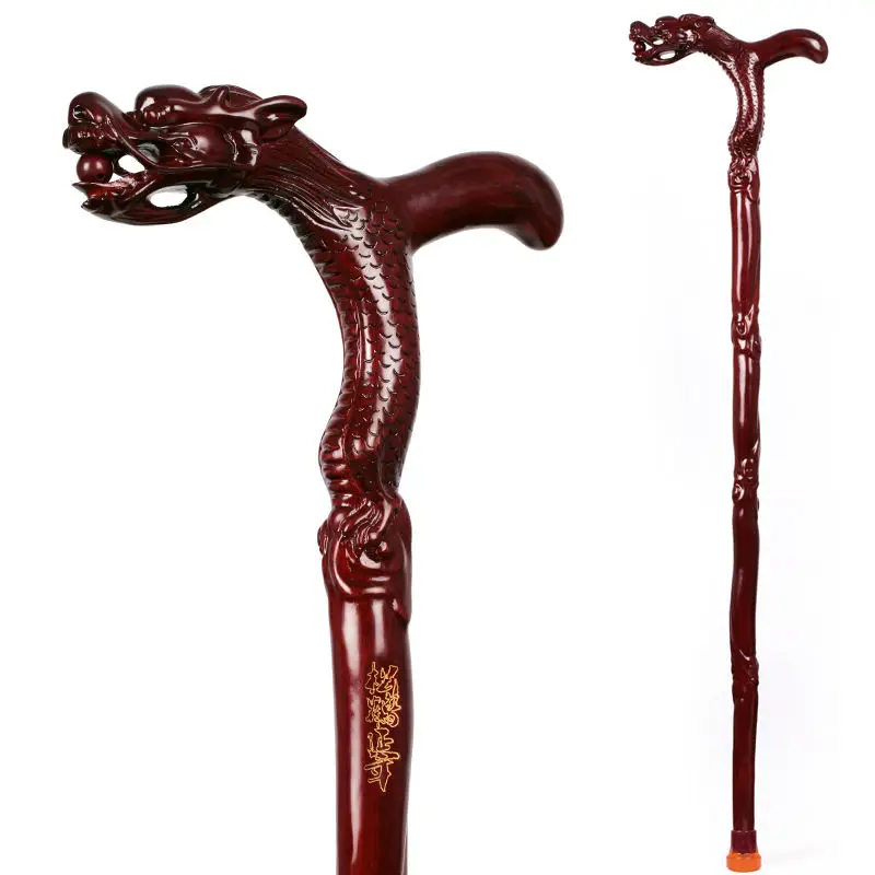 The new old mahogany cane cane Jaipur TZ solid wood stick crutch old