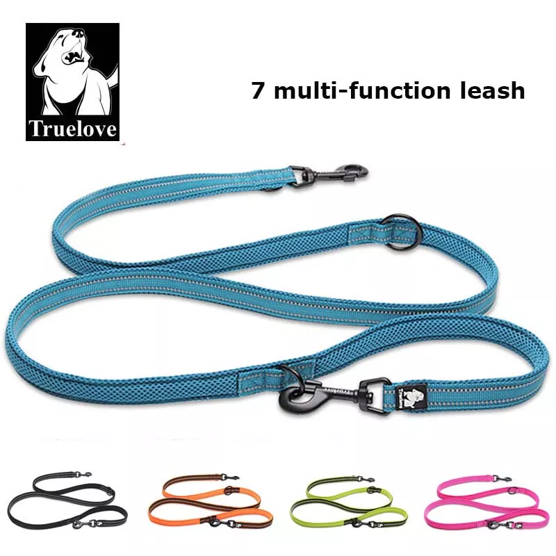 Truelove 7 In 1 Multi-Function Adjustable Dog Lead Hand Free Pet Training Leash Reflective Multi-Purpose Dog Leash Walk 2 Dogs (8)