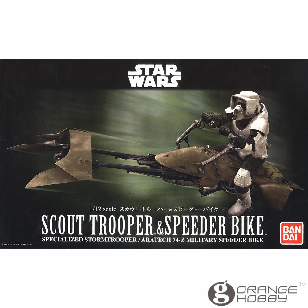 OHS Bandai Star War 1/12 Scout Trooper & Speeder Bike Assembly Model Kits oh