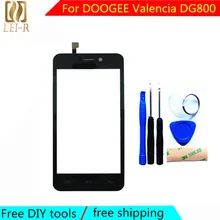 free Tools+3M Sticker Original New For DOOGEE Valencia DG800 Touch Screen Glass Capacitive sensor panel Black Free Shipping