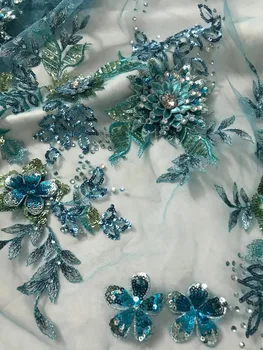 

5yards/lot african water soluble chemical cord lace fabric with sequins David-52017 for wedding
