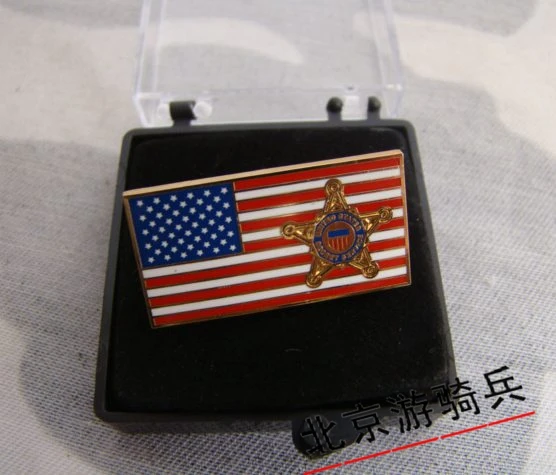 

US SECRET SERVICE STAR ON US FLAG TIE PIN METAL BADGE USSS PIN