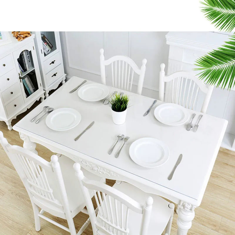 Table Cover 1.00mm 1.5 Mm Soft Glass Transparent PVC Tablecloth Waterproof Party Wedding Home Kitch