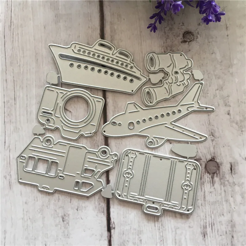 

6 Style Camera Aircraft Ship Metal Cutting Dies DIY Scrapbooking Carbon Sharp Craft Die Photo Invitation Cards Decoration