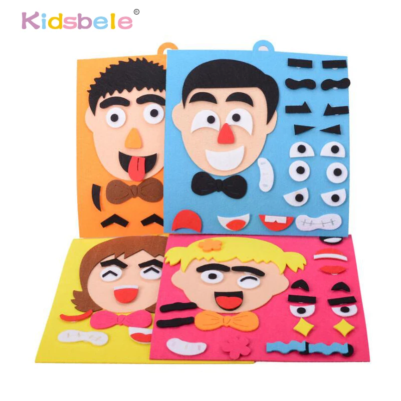DIY Toys Emotion Change Puzzle Toys 30CM*30CM Creative Facial Expression Kids Toys For Children Educational Learning Funny Set  