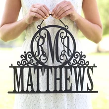 Именной вензель настенный баннер, акриловый свадебный подарок, пользовательский СЕМЕЙНЫЙ Знак с фамилиями