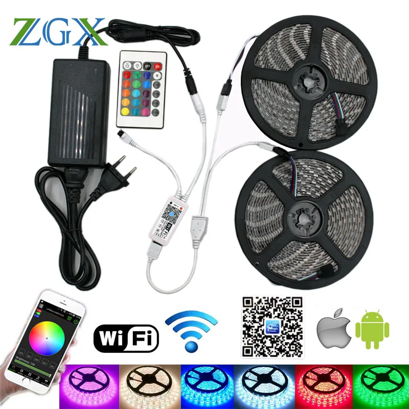 Zgx Wi Fi контроллер 5050 RGB Светодиодные ленты свет 60led/M неоновая лампа
