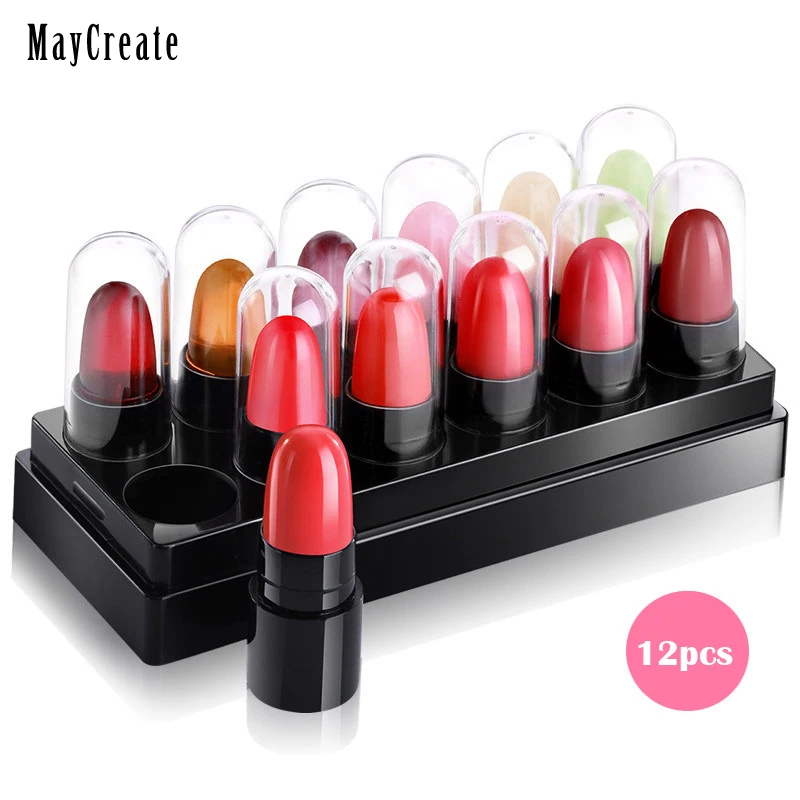 Natural Long Lasting Beauty Lips Kits Matte Lip Stick Cosmetics Moisturizer Sexy Lips Balm 12pcs