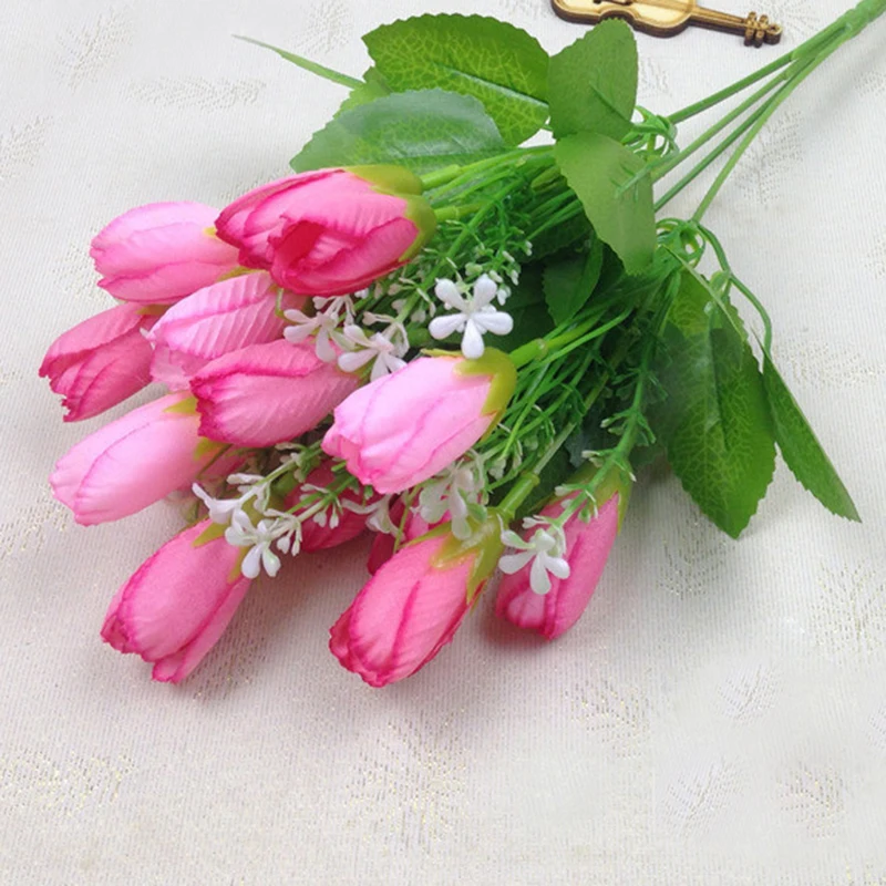 1 шт. 15 голов тюльпан искусственный букет настоящий на прикосновение шелк тюльпаны цветы вечерние день святого валентина свадьба украшение дома